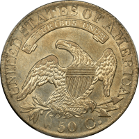 1827 Capped Bust Half Dollar (50c) O-114 Square Base 2 Reverse Image