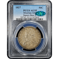 1827 Capped Bust Half Dollar (50c) O-141 Square Base 2 Obverse Slab Image