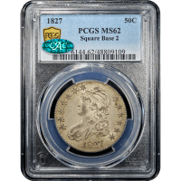1827 Capped Bust Half Dollar (50c) Square Base 2  Obverse Slab Image