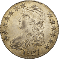 1827 Capped Bust Half Dollar (50c) Square Base 2  Obverse Image