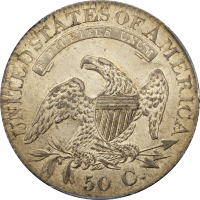 1827 Capped Bust Half Dollar (50c) Square Base 2  Reverse Image