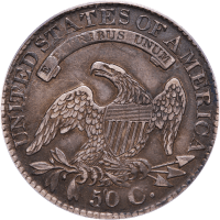 1827 Capped Bust Half Dollar (50c) Square Base 2 REVERSE Image
