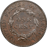 1827 Coronet Large Cent (1c) Rattler Reverse Image