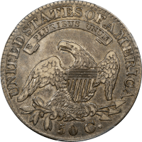 1828 Capped Bust Half Dollar (50c) Curl Base 2, No Knob Reverse Image