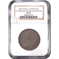 1829 Capped Bust Half Dollar (50c) O-105 Small Letters Obverse Slab Image