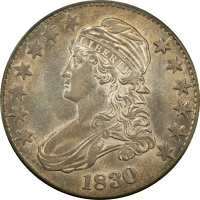 1830 Capped Bust Half Dollar (50c)  Large 0 OGH OBVERSE Image