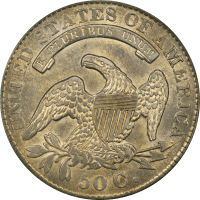 1830 Capped Bust Half Dollar (50c)  Large 0 OGH REVERSE Image