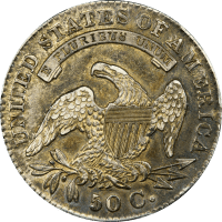 1830 Capped Bust Half Dollar (50c) O-122 Large 0 Reverse Image