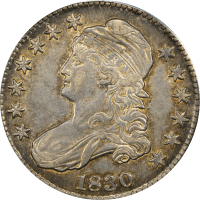 1830 Capped Bust Half Dollar (50c) Small 0 Obverse Image