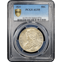 1831 Capped Bust Half Dollar (50c) Obverse Slab Image