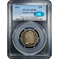 1831 Capped Bust Quarter (25c) Large Letters SLAB Image