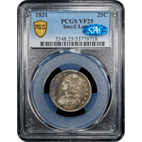1831 Capped Bust Quarter (25c) Small Letters SLAB Image