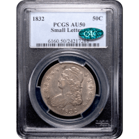 1832 Capped Bust Half Dollar (50c) Small Letters Obverse Slab Image
