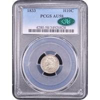 1833 Capped Bust Half Dime (H10C) Obverse Slab Image