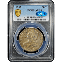 1833 Capped Bust Half Dollar (50c) Obverse Slab Image