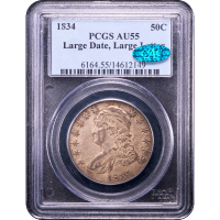 1834 Capped Bust Half Dollar (50c) Large Date Large Letters Obverse Slab Image