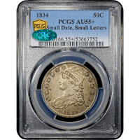 1834 Capped Bust Half Dollar (50c) Small Date, Small Letters Obverse Slab Image