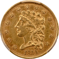 1834 Classic Head Gold Quarter Eagle ($2.50) Obverse Image