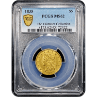 1835 Classic Head Gold Half Eagle ($5) Obverse Slab Image