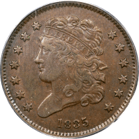 1835 Classic Head Half Cent (1/2c) OBVERSE Image