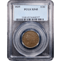 1835 Classic Head Half Cent (1/2c) SLAB Image