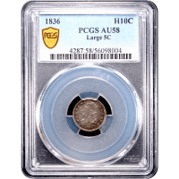 1836 Capped Bust Half Dime (H10C) Large 5C Obverse Slab Image