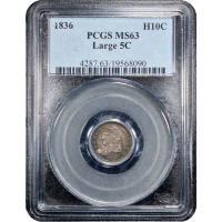 1836 Capped Bust Half Dime (h10c) Large 5C Obverse Slab Image