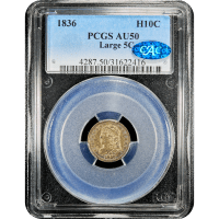 1836 Capped Bust Half Dime (H10C) Obverse Slab Image