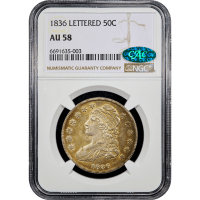 1836 Capped Bust Half Dollar (50c) Lettered Edge Obverse Slab Image