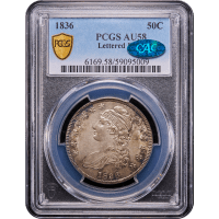 1836 Capped Bust Half Dollar (50c) Lettered Edge Obverse Slab Image