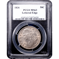 1836 Capped Bust Half Dollar (50c) Lettered Edge Obverse Slab Image
