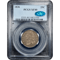 1836 Capped Bust Quarter (25c) Obverse Slab Image