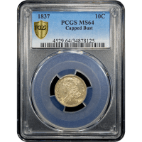 1837 Capped Bust Dime (10c) Obverse Slab Image