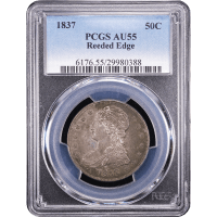 1837 Capped Bust Half Dollar (50c) Obverse Slab Image