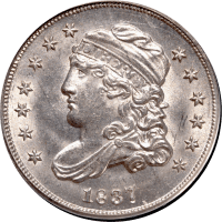 1837 Capped Busy Half Dime (H10C) Large 5C OGH Obverse Image