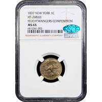 1837 Feuchtwanger Cent (1c) HT-268 SLAB Image