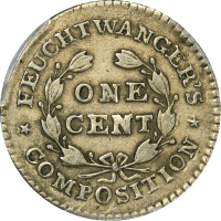 1837 Feuchtwanger Cent (1c) HT-268 REVERSE Image