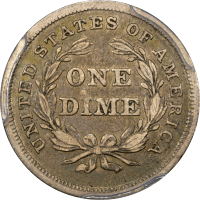 1837 Seated Liberty Dime (10c) No Stars, Large Date Reverse Image