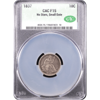1837 Seated Liberty Dime (10c) Small Date Obverse Slab Image