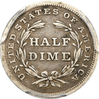 1837 Seated Liberty Half Dime (H10C) Seated Large Date REVERSE Image