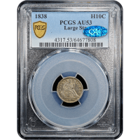 1838 Seated Liberty Half Dime (H10C) No Drapery, Large Stars Obverse Slab Image