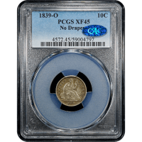 1839-O Seated Liberty Dime (10c) No Drapery SLAB Image