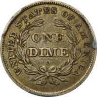 1839-O Seated Liberty Dime (10c) No Drapery REVERSE Image