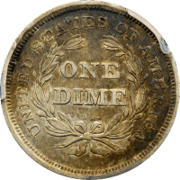 1839 Seated Liberty Dime (10c) No Drapery REVERSE Image