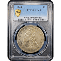 1840 Seated Liberty Dollar ($1) Obverse Slab Image
