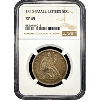 1840 Seated Liberty Half Dollar (50c) Small Letters SLAB Image