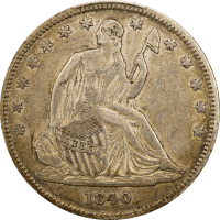 1840 Seated Liberty Half Dollar (50c) Small Letters Obverse Image
