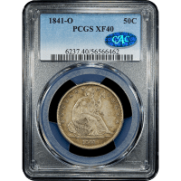 1841-O Seated Liberty Half Dollar (50c) Obverse Slab Image