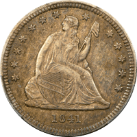 1841 Seated Liberty Quarter (25c) OBVERSE Image