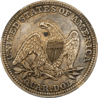 1841 Seated Liberty Quarter (25c) REVERSE Image